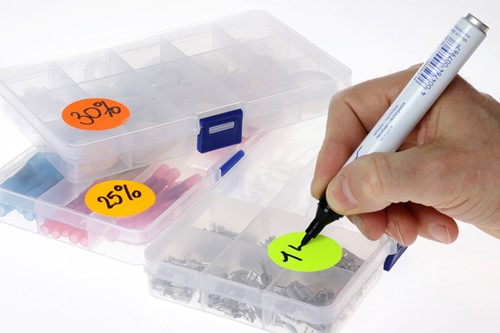 Etiket Rillprint 25mm 500st op rol fluor geel-1