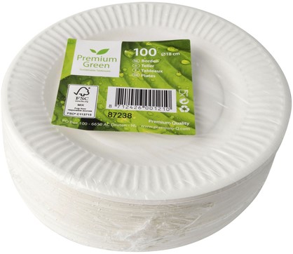 Bord IEZZY Ø180mm karton 100 stuks wit-2