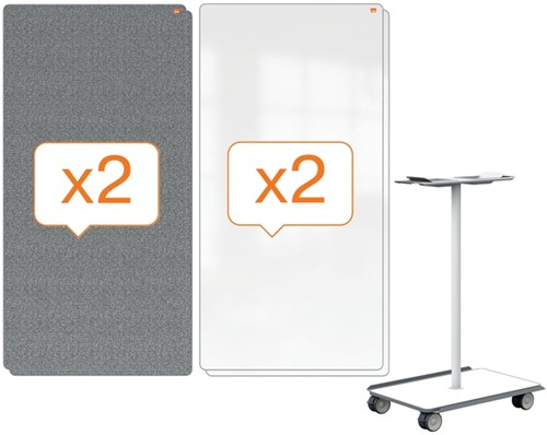 White- en Memobord systeem Nobo Move & Meet 90x180cm-9