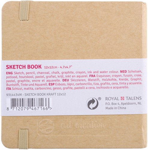 Schetsboek Talens Art Creation 80 witte vellen 140gr 120x120mm kraft-2