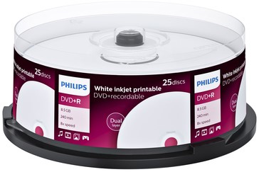 DVD+R Philips 8.5GB DL 8x IW SP 25 stuks