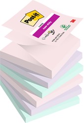 Memoblok Post-it Z-Notes R330 Super Sticky 76x76mm Soulful 6 stuks
