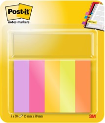 Markeerstrook Post-it 670-5-TFEN 15x50mm Energetic 5 stuks