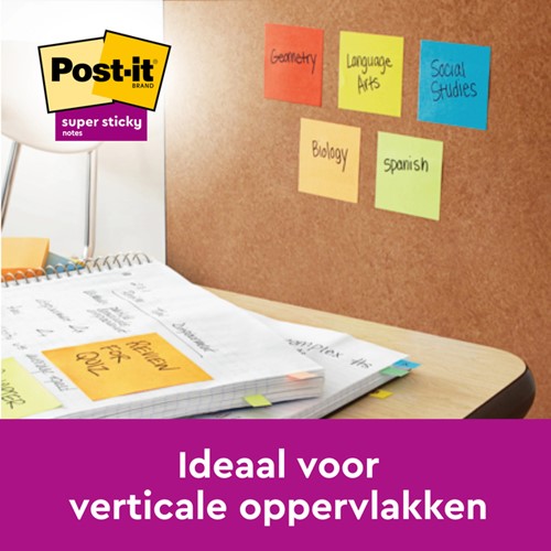 Memoblok Post-it 654 Super Sticky 76x76mm Playful 6 stuks-2