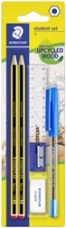 Schrijfset Staedtler 2 Noris potloden HB-balpen-gum-slijper-liniaal