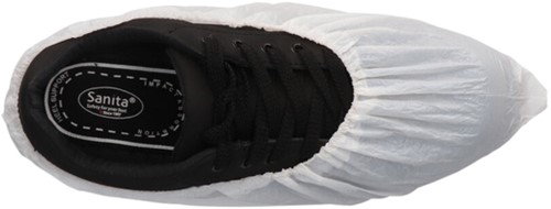 Schoenovertrek CMT 40mu geruwd maat 36-42 CPE wit 100 stuks-2