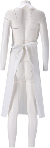 Schort CMT 125x80cm 25mu geruwd op rol PE wit 100 stuks-1