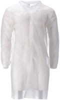 Bezoekersjas CMT L non-woven drukknopen 104cm lang PP wit 100 stuks