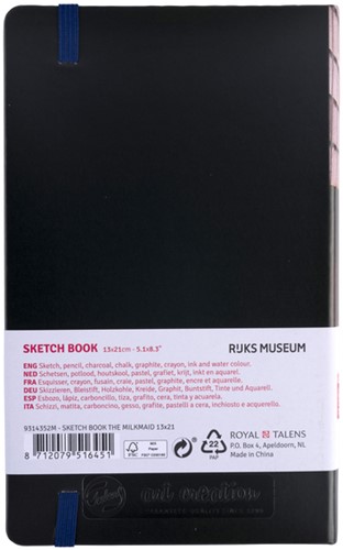 Schetsboek Talens Art Creation 80 witte vellen 140gr 130x210mm Het melkmeisje-2