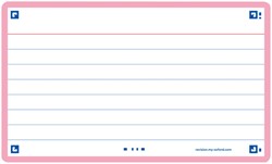 Flashcard Oxford 2.0 75x125mm 80 vel 250gr lijn roze
