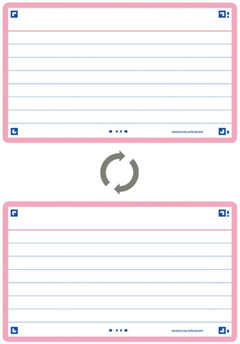 Flashcard Oxford 2.0 75x125mm 80 vel 250gr lijn roze-3