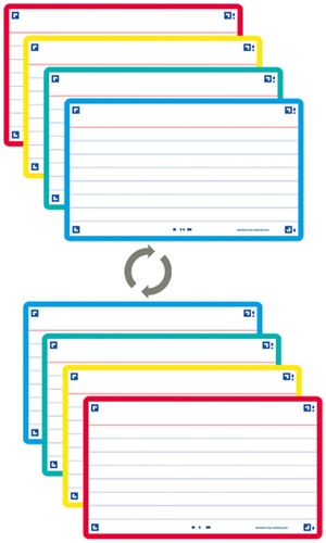 Flashcard Oxford 2.0 75x125mm 80 vel 250gr lijn assorti-3