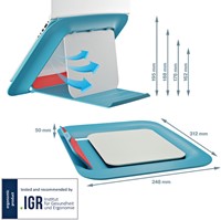 Laptopstandaard Leitz Ergo Cosy verstelbaar recyled blauw-2