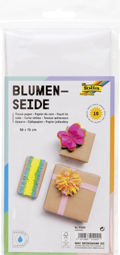 Zijdevloeipapier Folia 50x70cm 20gr nr00 wit 10 vel