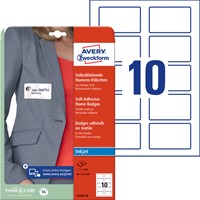Naambadge etiket Avery Zweckform J4785-20 80x50mm wit 200 etiketten-2