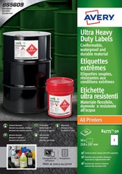 Etiket Avery B4775-50 210x297mm polyethyleen wit 50 stuks