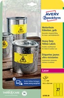 Etiket Avery L6105-20 63.5x29.6mm geel 540 stuks