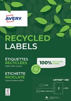 Etiket Avery LR7168-100 199.6x143.5mm recycled wit 200 stuks
