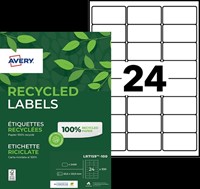 Etiket Avery LR7159-100 63.5x33.9mm recycled wit 2400 stuks-2
