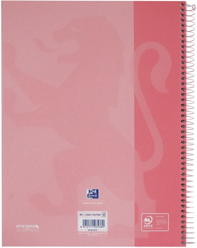 Notitieboek Oxford Touch Europeanbook A4+ 4-gaats lijn 160 pagina's pastel roze-3