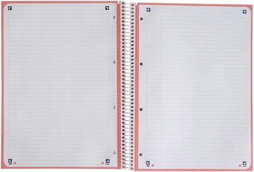 Notitieboek Oxford Touch Europeanbook A4+ 4-gaats lijn 160 pagina's pastel roze-1