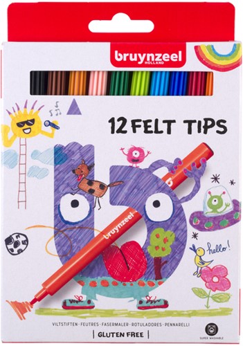 Viltstift Bruynzeel Kids set à 12 kleuren
