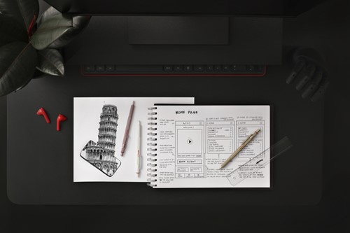 Balpen rOtring 600 medium rosé goud-4