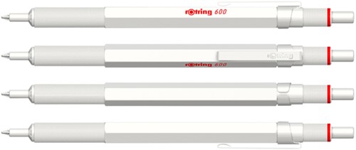 Balpen rOtring 600 parelmoer medium wit-5