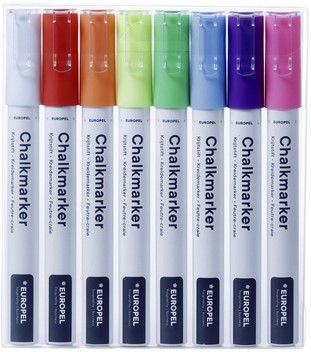 Krijtstift Europel 3mm assorti etui 8 stuks