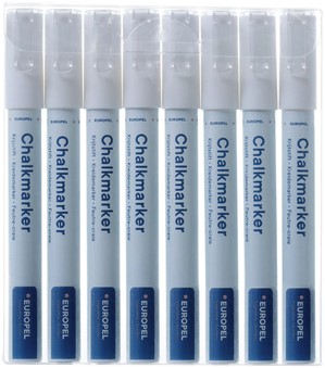 Krijtstift Europel 3mm wit etui 8 stuks