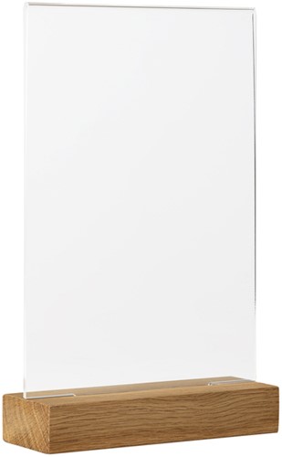 Kaarthouder Europel A5 acryl met houten voet-2