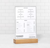 Kaarthouder Europel A5 acryl met houten voet-3