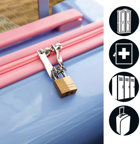 Hangslot MasterLock 2 gelijksluitend messing 30mm 2 stuks-1