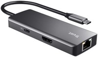 Adapter Trust Dalyx 6-in-1 USB-C multipoort grijs-1