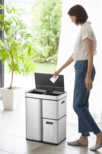 Afvalbak EKO Mirage Plus sensor 30liter en 2x15liter RVS-2