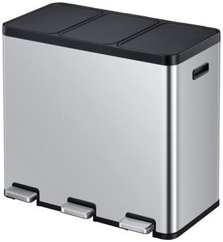 Pedaalemmer EKO Essential Recycler 3x20 liter rvs
