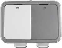 Pedaalemmer EKO Hana Duo Recycling 2x10 liter grijs wit-1