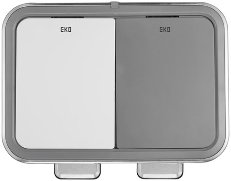 Pedaalemmer EKO Hana Duo Recycling 2x10 liter grijs wit-1