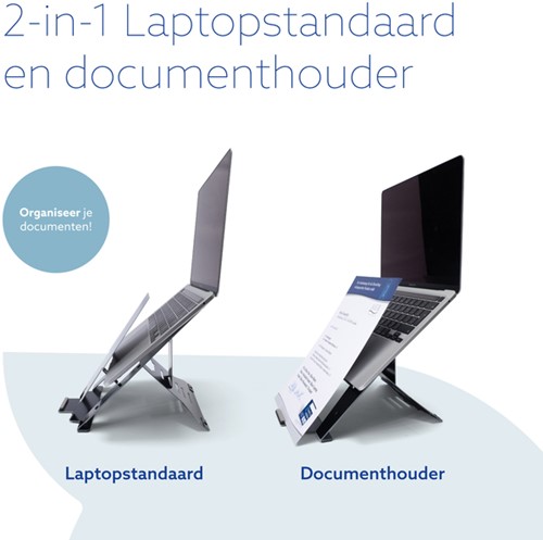 Laptopstandaard R-Go Riser Documenthouder-1