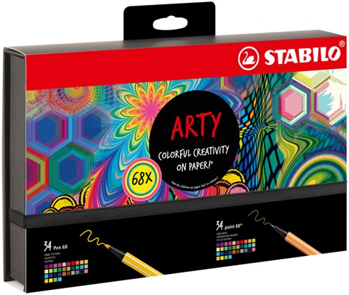 Fineliner STABILO point 88 & Pen 68  Arty creative ass luxe box 68st