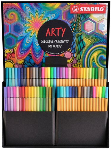 Fineliner STABILO point 88 & Pen 68  Arty creative assorti luxe box à 68 stuks-2