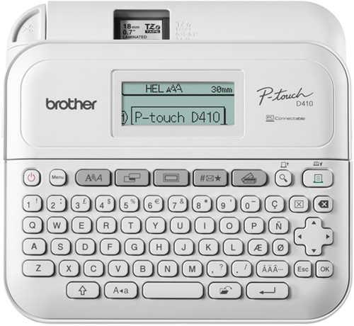 Labelprinter Brother P-touch TZe PT-D410 desktop qwerty 18mm wit in koffer-2
