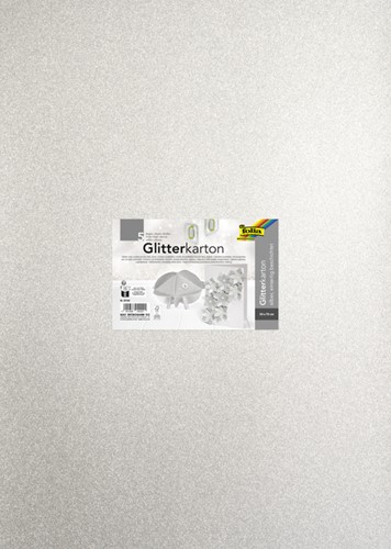 Glitterkarton Folia 50x70cm 300gr 5 vel zilver