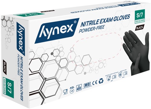 Handschoen Hynex nitril S zwart 3.5g pak à 100 stuks