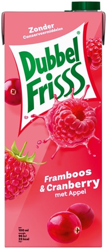 Fruitdrank DubbelFrisss framboos zwarte bes pak 1500ml
