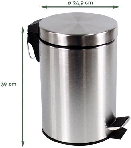 Pedaalemmer BRASQ 12 liter rvs-3