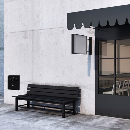 Asbak BRASQ wand 32x26cm zwart-1