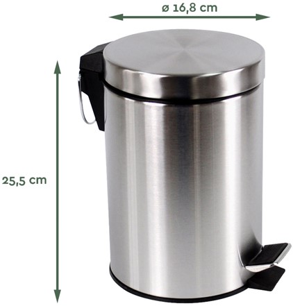 Pedaalemmer BRASQ 3 liter rvs-3