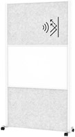 Scheidingswand MAUL akoestiek lichtgrijs/whiteboard mobiel