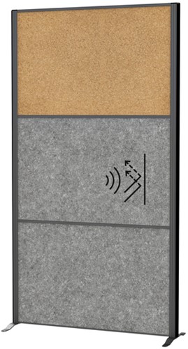 Scheidingswand MAUL akoestiek antraciet/kurk voet
